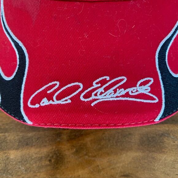 Vintage 90s Dale Earnhardt Roush Racing Red Adjustable Visor - Picture 4 of 7